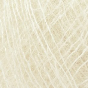 Silke/kid mohair - Hvid